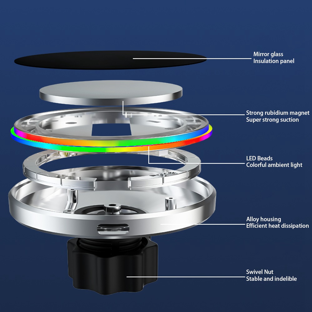 For Tesla Model 3/Y/S/X Aluminum Car Phone Holder Metal Screen Side Mount Magnetic Wireless Charger 15W Fast Charging
