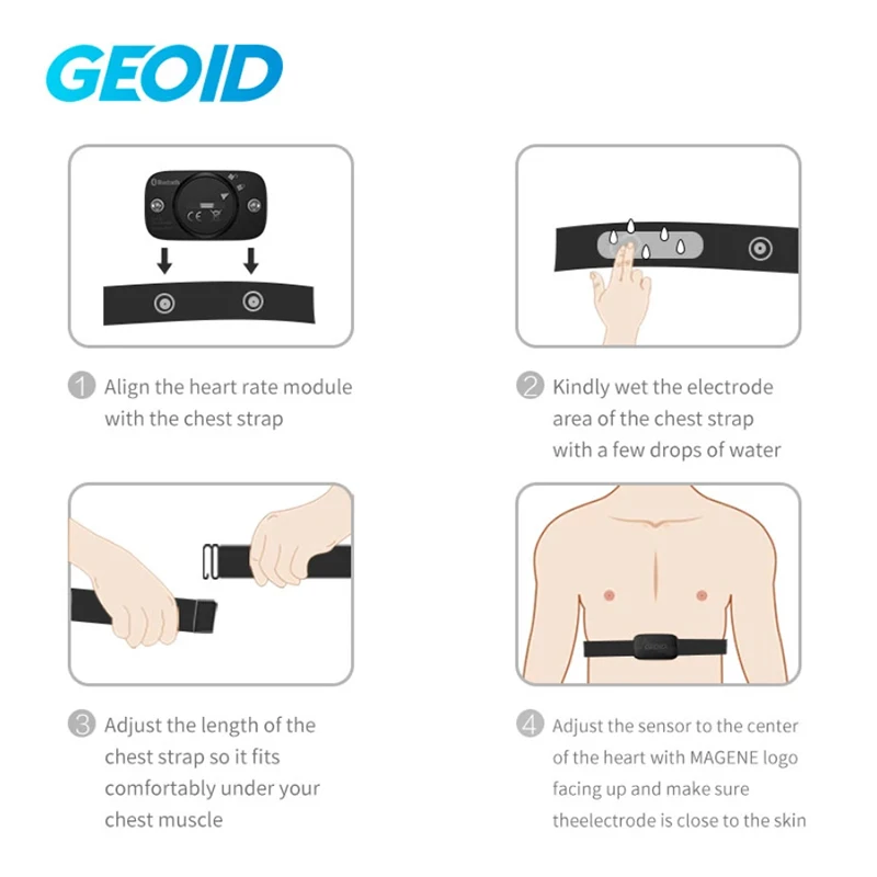 GEOID HS500 cardiofrequenzimetro Mover GPS Bluetooth ANT Sensor cinturino toracico sensore per Computer da ciclismo Wahoo Garmin Monitor sportivo