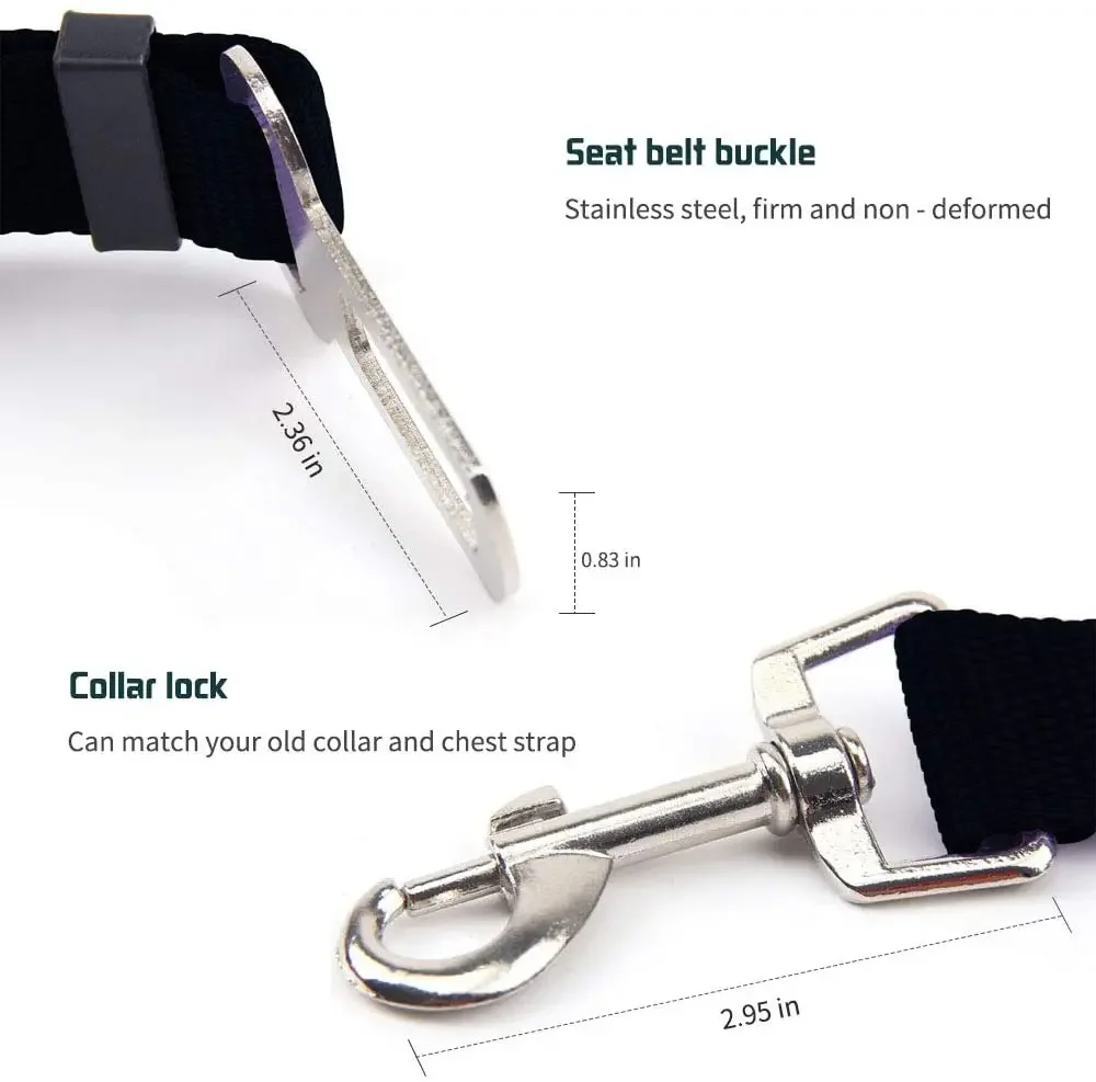 Cintura di sicurezza per auto regolabile per cani e gatti Sedile per animali domestici Imbracatura per cani per veicoli Clip di piombo Leva di sicurezza Collari per cani di trazione Accessori per cani