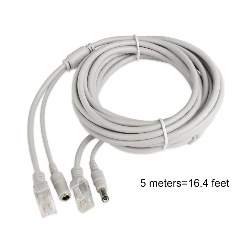 ESCAM 30 m/20 m/15 m/10 m/5 m RJ45 + DC 12 V câble d'alimentation Lan câbles réseau pour caméra IP réseau CCTV
