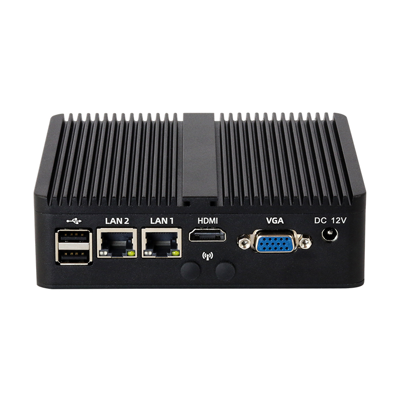 Helorpc Fanless Industrial Mini with Inter Celeron J6412 Support WIN10 Pfense with 2xGigabit LAN 6xUSB 1xHDMI 1xVGA Computer