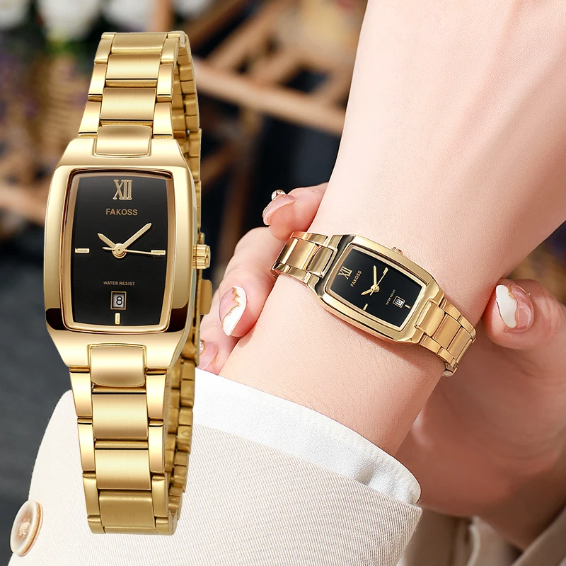 WWOOR Elegant ผู้หญิงนาฬิกาแฟชั่นสแตนเลสกันน้ําสุภาพสตรีนาฬิกาข้อมือควอตซ์สร้อยข้อมือนาฬิกาวันที่ Reloj mujer