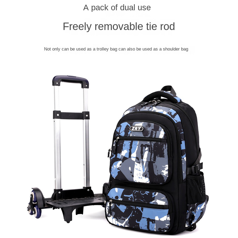 Children School Backpack with Wheels Rolling School Bag For Boys Kids Wheeled backpack Trolley Bag Students Backpack Bookbag