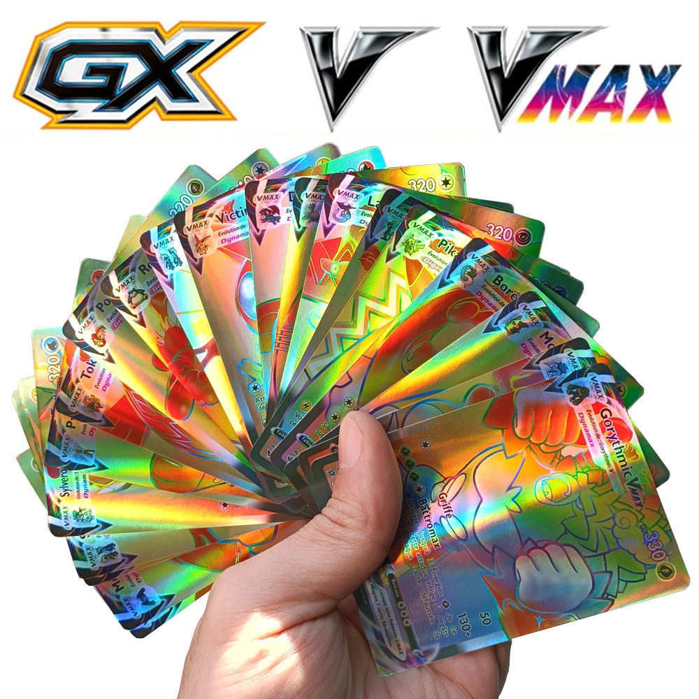 50 ชิ้นการ์ด Pokemons Shining TAKARA TOMY GX VMAX V MAX การ์ดเกม Battle Carte Trading ของเล่นเด็ก