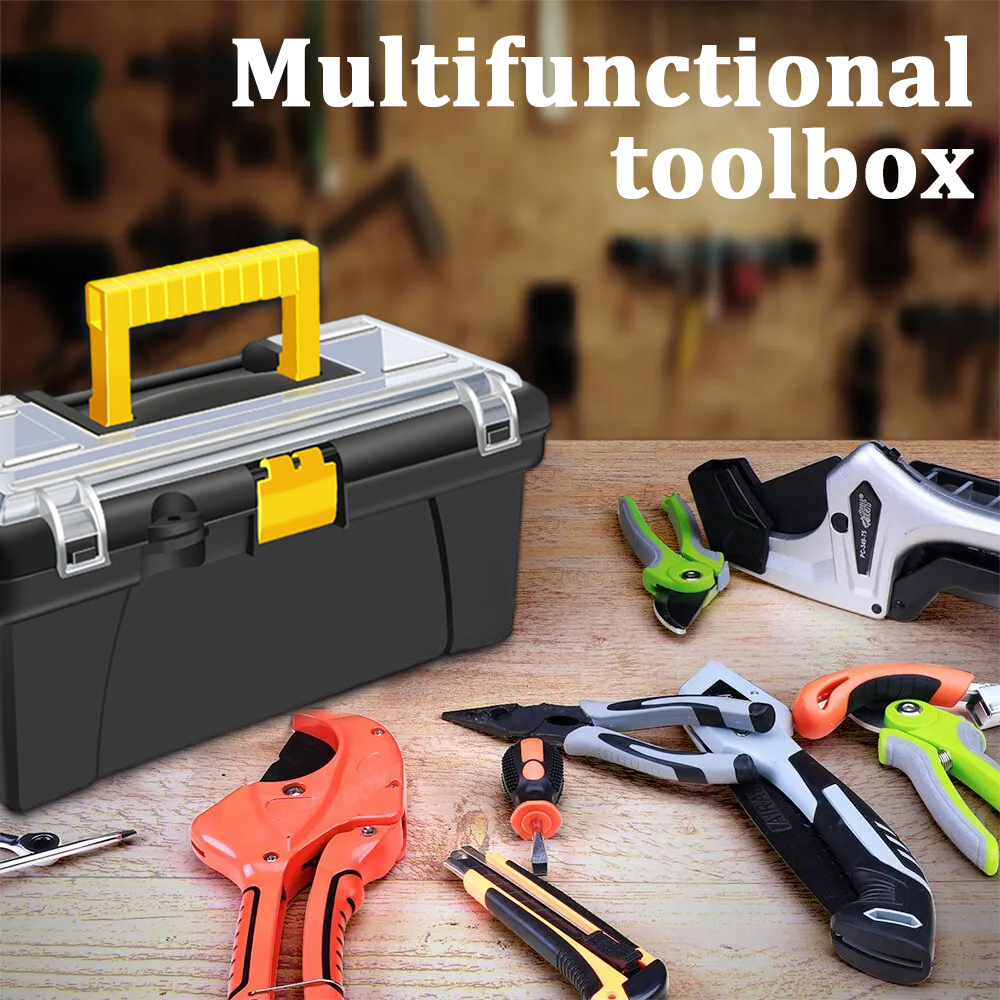 12 Inch Hardware Toolbox Electrical Maintenance Tool Storage Box Plastic Suitcase Electrician Carpenter Drill Storage Case
