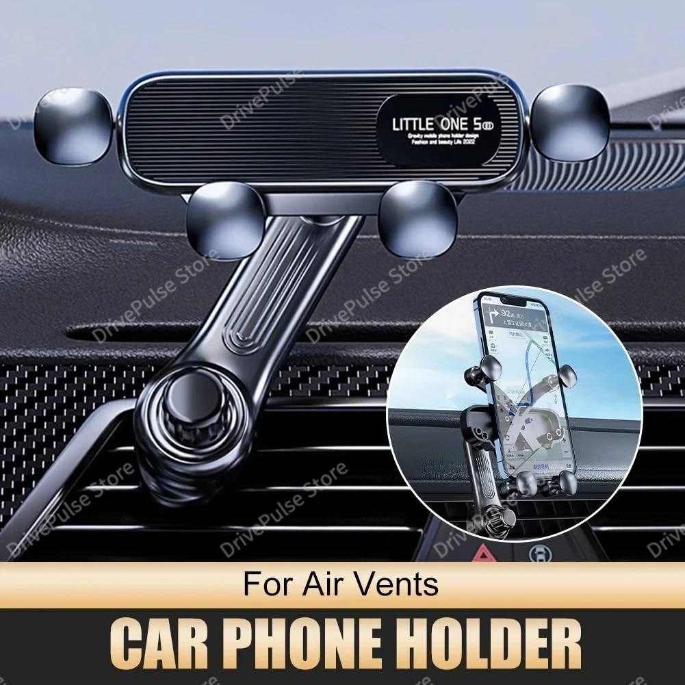 360 °   Suporte giratório para telefone para carro - Suporte de ventilação dobrável por gravidade para iPhone/Android, braço extensível ajustável universal, mãos livres
