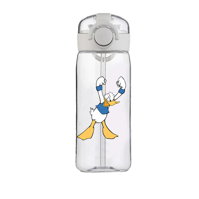 Disney ถ้วยน้ําเด็ก Donald Duck กับฟางเด็กนักเรียนการ์ตูนมูลค่าสูงแบบพกพา DROP-proof Easy ถ้วยของขวัญวันเกิด