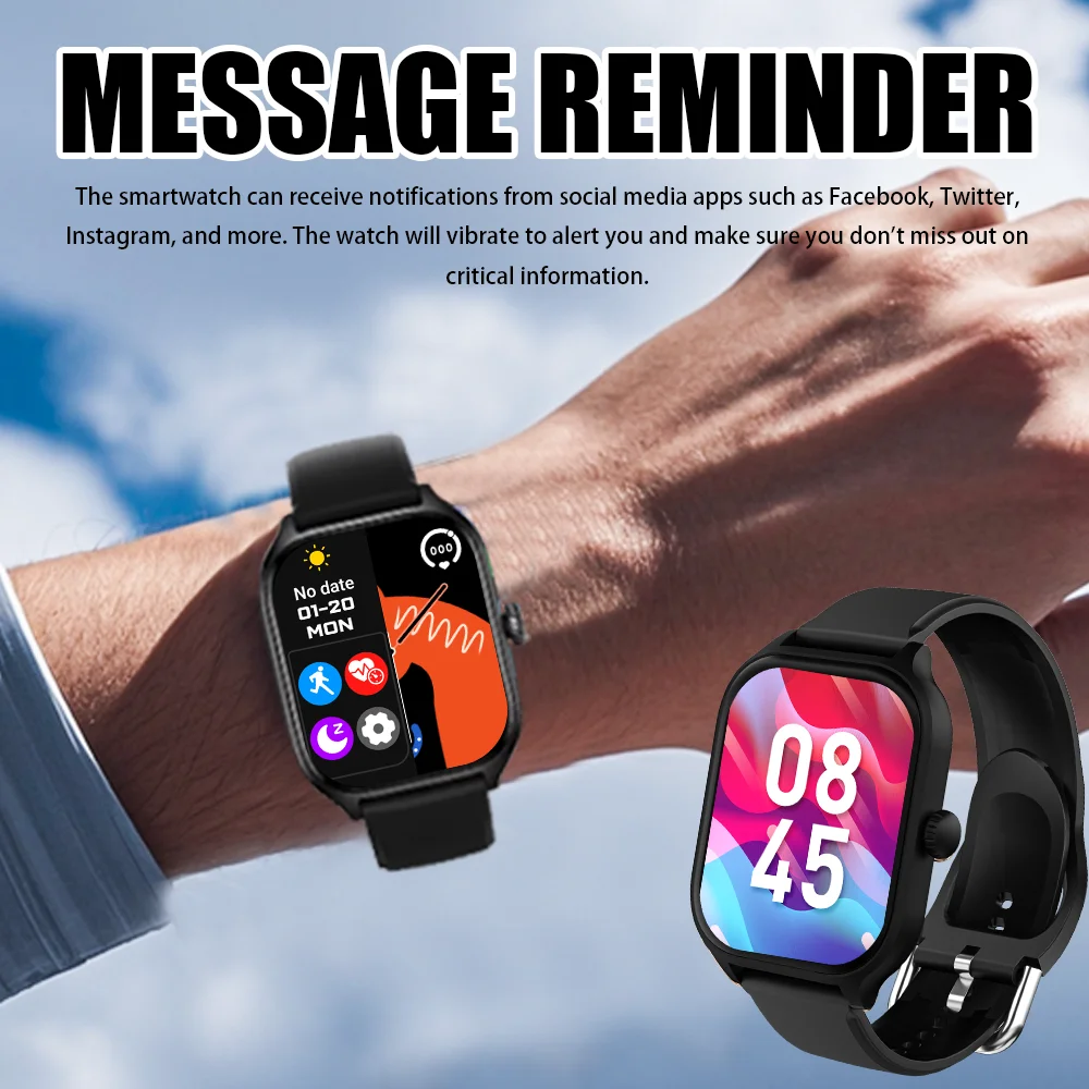 LAXASFIT Nowy Smartwatch Bluetooth Rozmowy Monitorowanie Tętna Monitor Snu Bluetooth Smartwatch Prezenty dla Kobiet i Mężczyzn