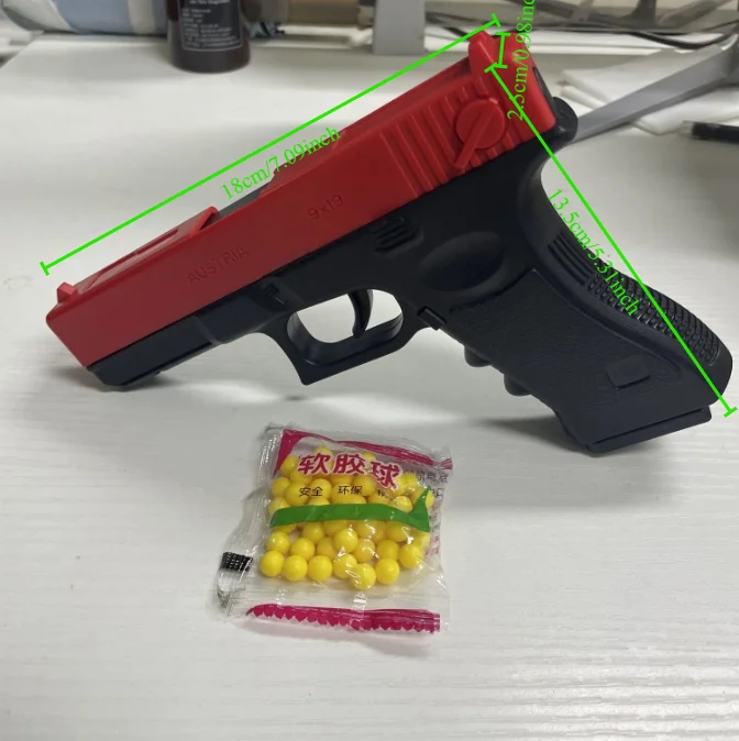 고품질 소프트 총알 공기총 수동 G17 글록 장난감 총 하부 잡지 레이저 야외 스포츠 CS 게임 무기 어린이 선물