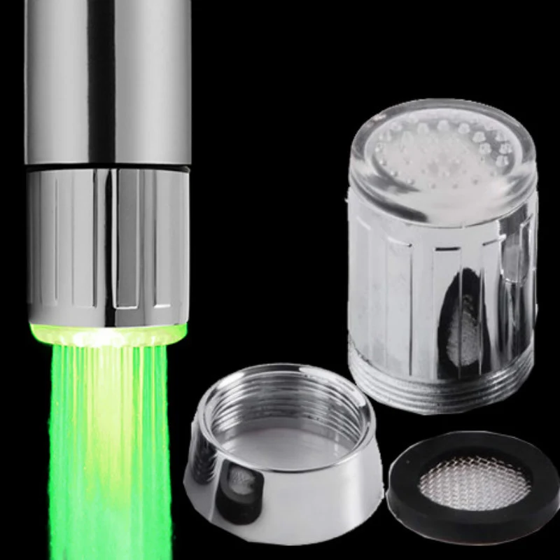 ก๊อกน้ํา LED อุณหภูมิ 3 สี Light-up ก๊อกน้ําห้องครัวห้องน้ํา Glow ทนทานก๊อกน้ํา Aerator TAP หัวฉีดฝักบัว