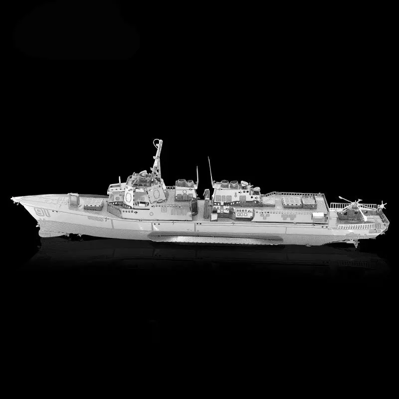 Arleigh Burke Class 3D โลหะปริศนาชุด DIY เลเซอร์ตัดปริศนาจิ๊กซอว์ของเล่นสําหรับเด็ก