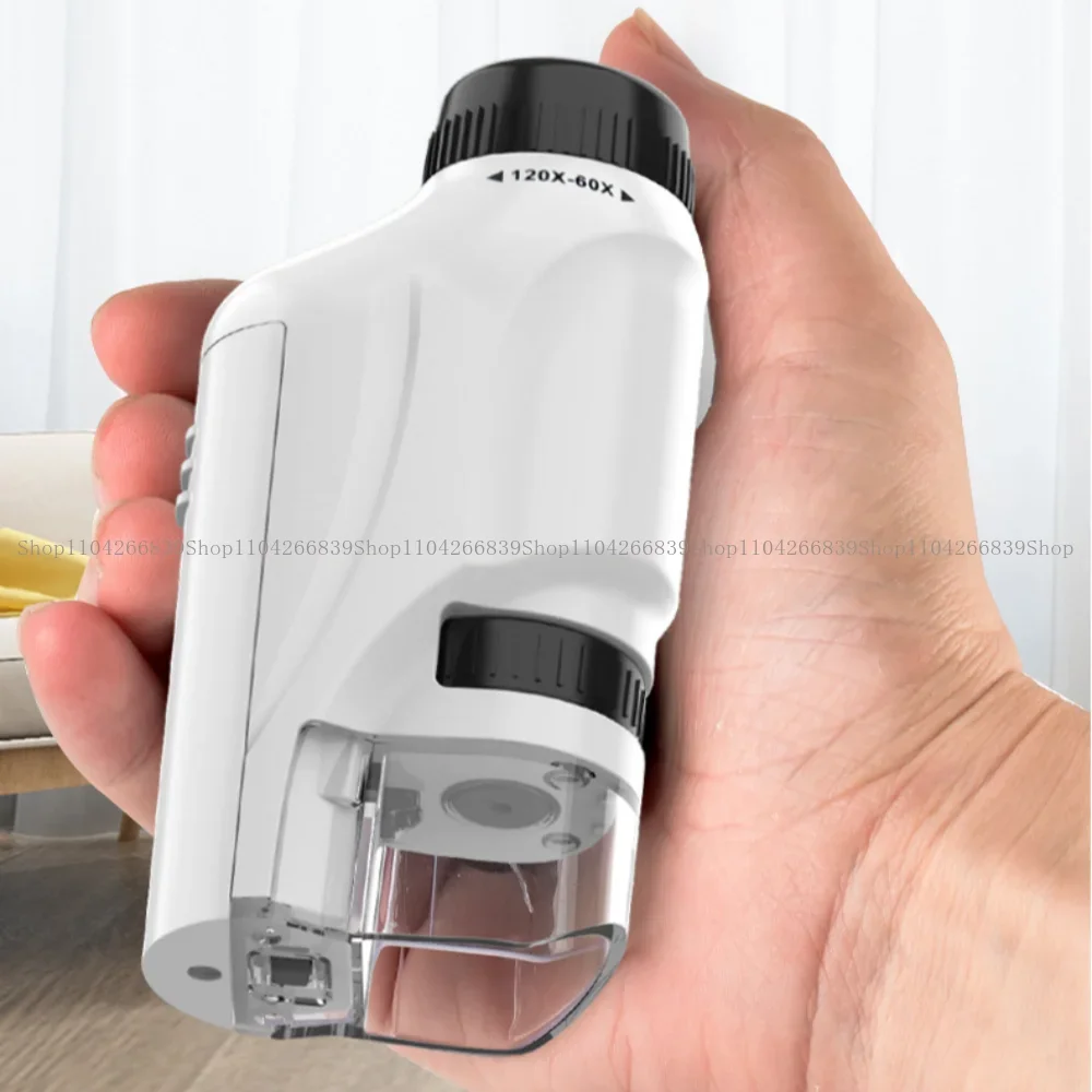 Microscope 60-120x Microscope portatif de laboratoire Microscope alimenté par batterie avec lumière LED Microscope scientifique pour enfants
