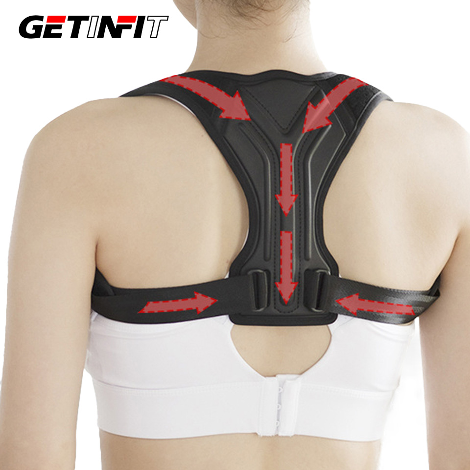Getinfit cinto corretivo anti-corcunda respirável sentado cinto corretivo invisível postura traseira escoliose ombro alto e baixo
