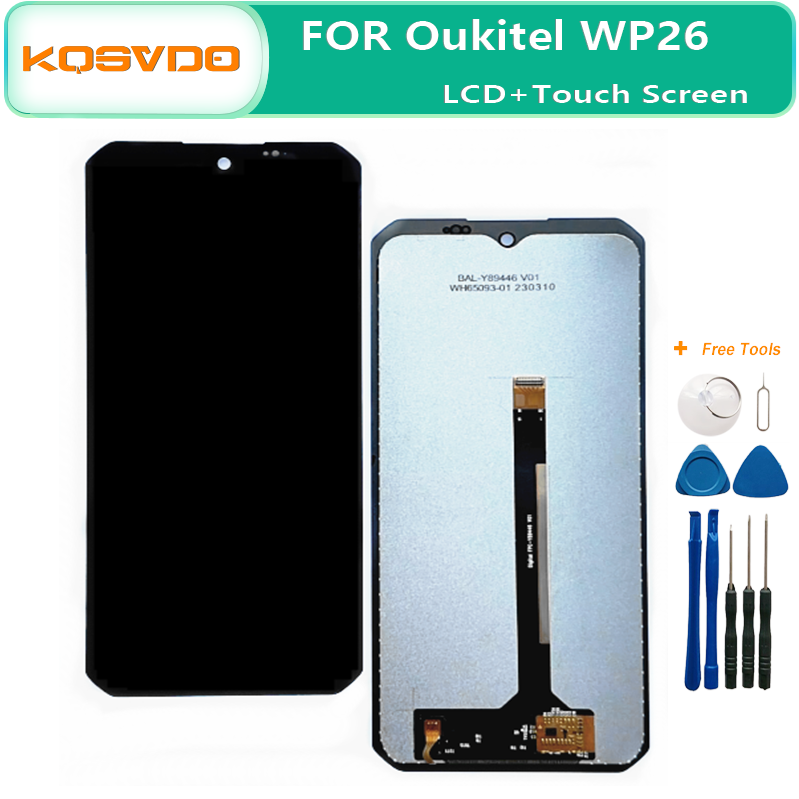 Oukitel LCDディスプレイおよびタッチスクリーンデジタイザーアセンブリの交換、wp26、wp22、p 26、p 22、オリジナルの電話ツール、6.58インチ