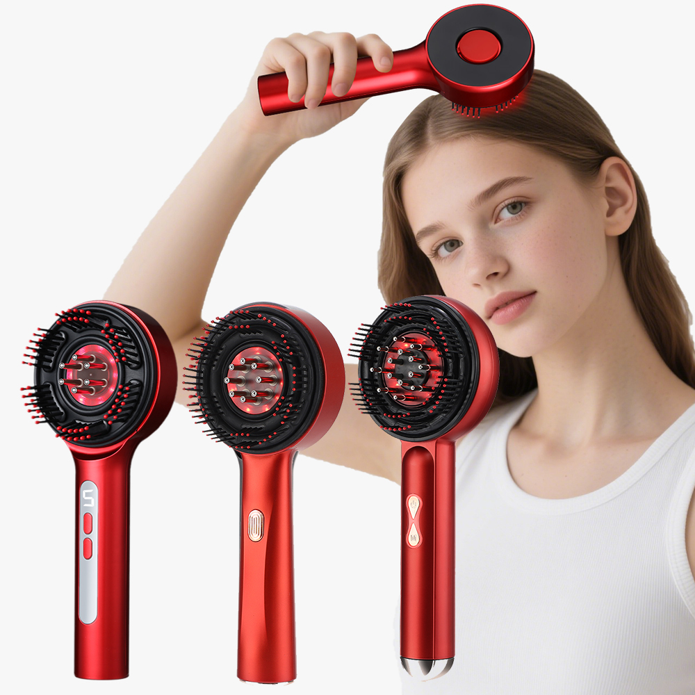 Электрическая расческа для массажа кожи головы, инфракрасный свет, массажер для головы для роста волос, аппликатор для масла кожи головы, против выпадения волос, уход за волосами