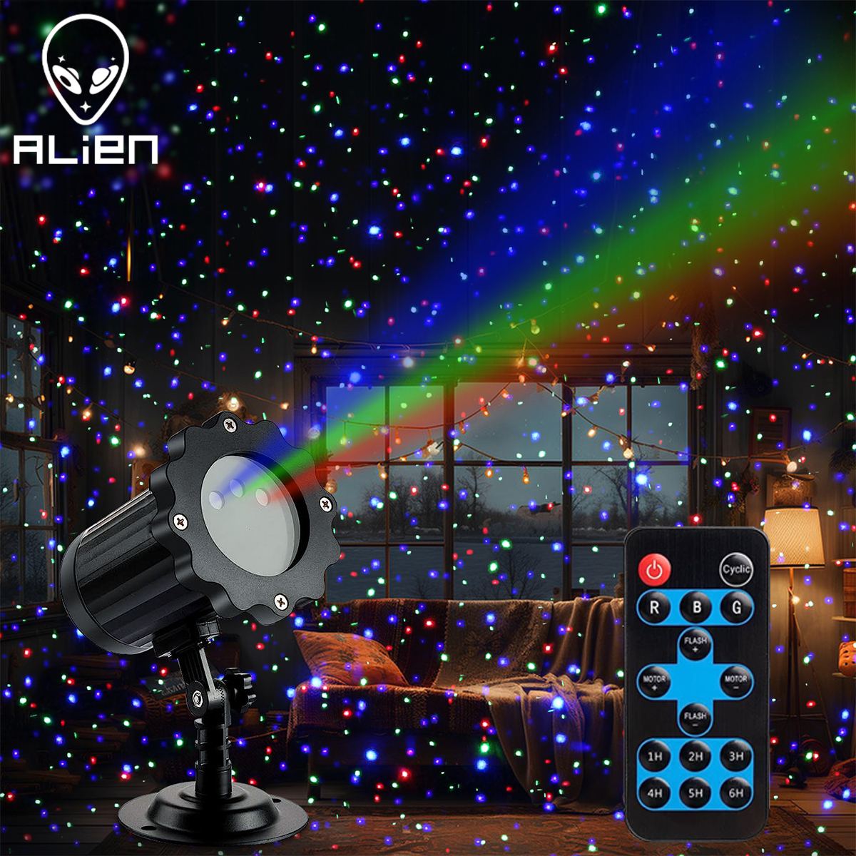 Alien natal estrelado laser projetor luzes ao ar livre rgb movendo estrela chuveiro à prova dwaterproof água jardim festa de férias decoração com controle remoto