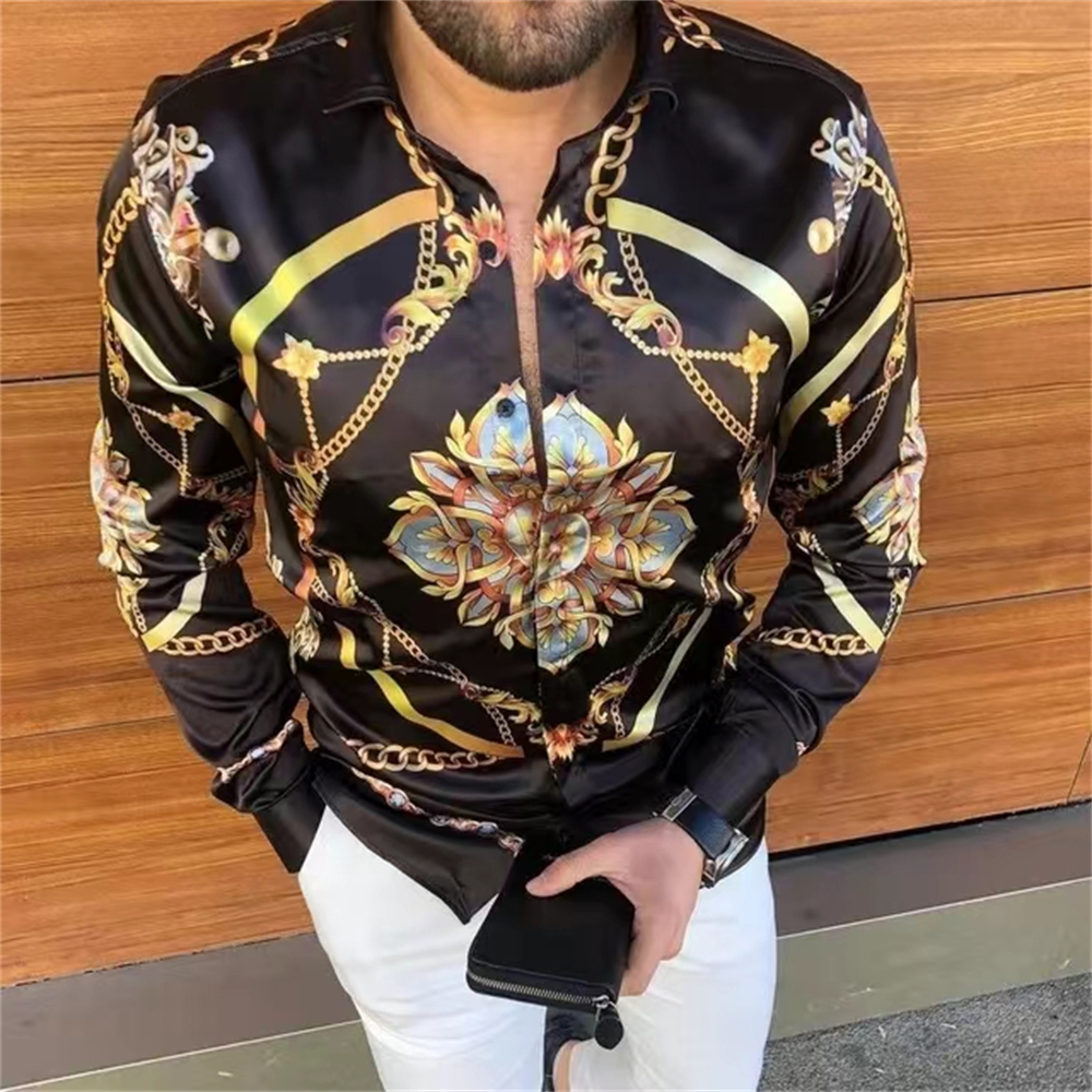 เสื้อฮาวายแขนยาวลำลองแขนยาวลายดอกไม้สำหรับ6XL เสื้อยืดขนาดใหญ่เสื้อเชิ้ตผู้ชายใหม่