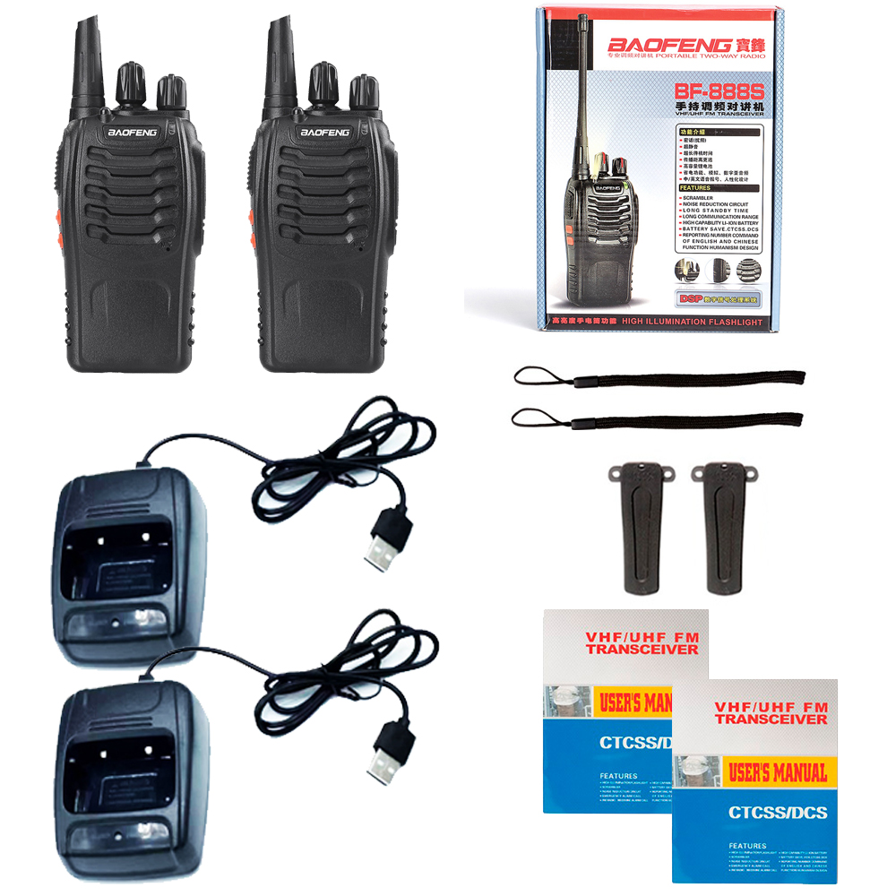 2023 Original 5/12W 2/4 Uds Baofeng BF-888S Walkie Talkie UHF 400-470MHz BF 888S barato Radios de jamón bidireccionales transceptor enchufe USB
