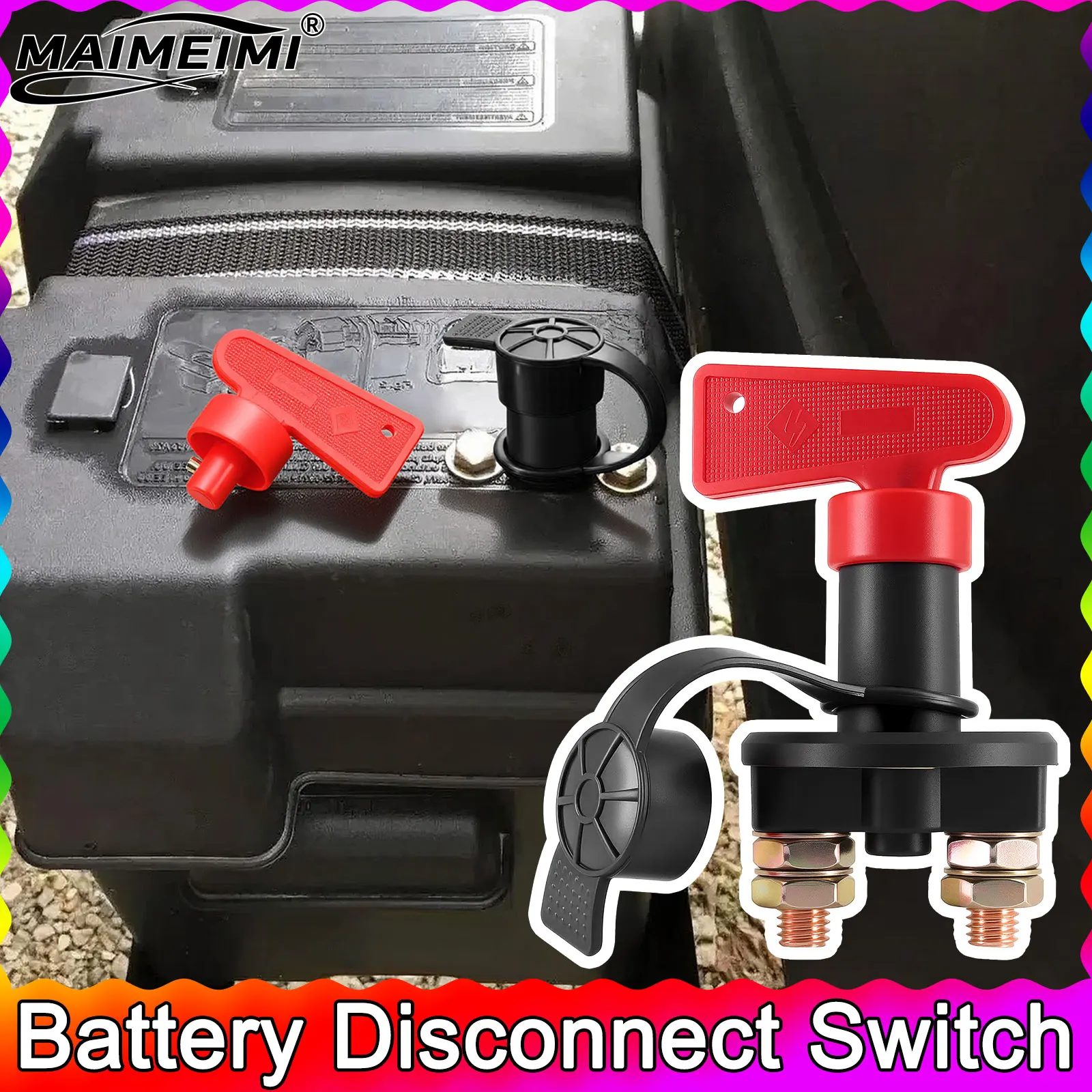 1pc Auto Batterie Schalter Trennschalter Power Isolator Cut Off Rally Schalter Kit Mit Abnehmbarem Schlüssel Für Auto Motorrad Lkw boot