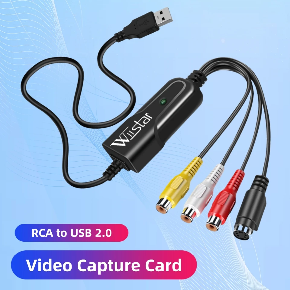 Wiistar новый драйвер бесплатно USB 2,0 Карта видеозахвата для Windows 10/8/7/XP захват видео преобразователь VHS