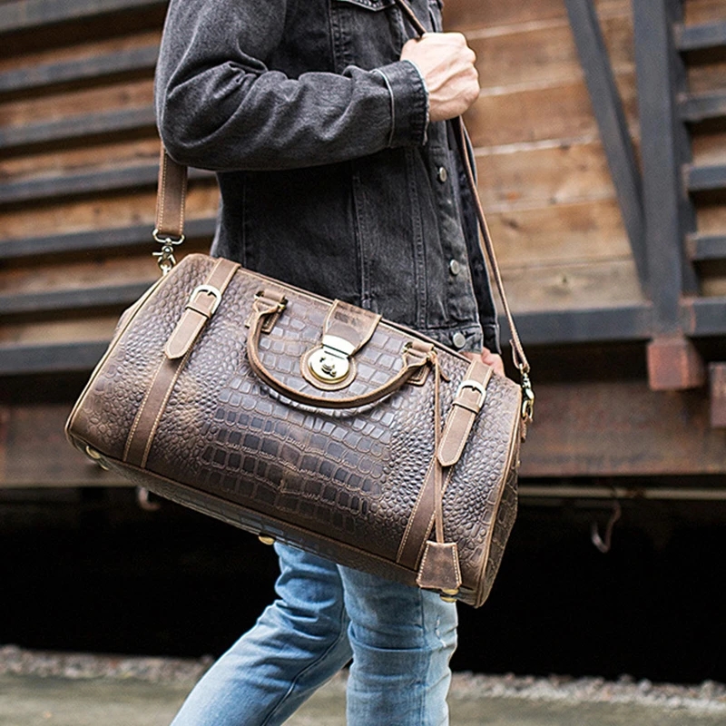 Newsbirds Leder Weekender Tasche Für Mann Vintage Kuh Leder Reise Gepäck tasche leder crossbody schulter tasche reisen handtasche