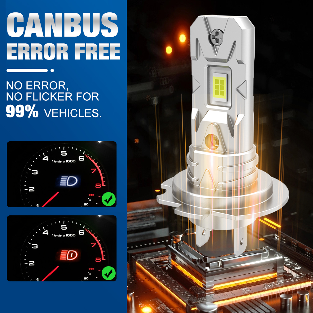 Bombilla LED H7 1:1 tamaño Mini lámpara de cabeza inalámbrica 25000LM CSP Chips LED H7 faro LED de coche lámpara automática 6000K blanco 12V