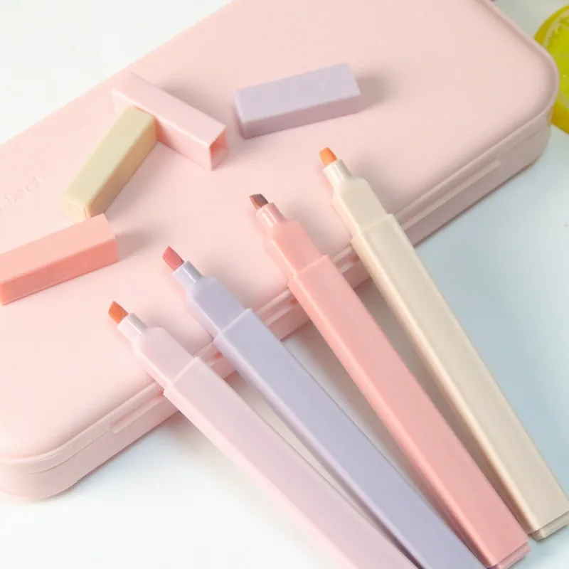 6/12Pcs Pastell Farbe Highlighter Stift Doppel spitze Marker Stifte Fluoreszierende Stift Zeichnung Textmarker Nette Schreibwaren Schule Liefert