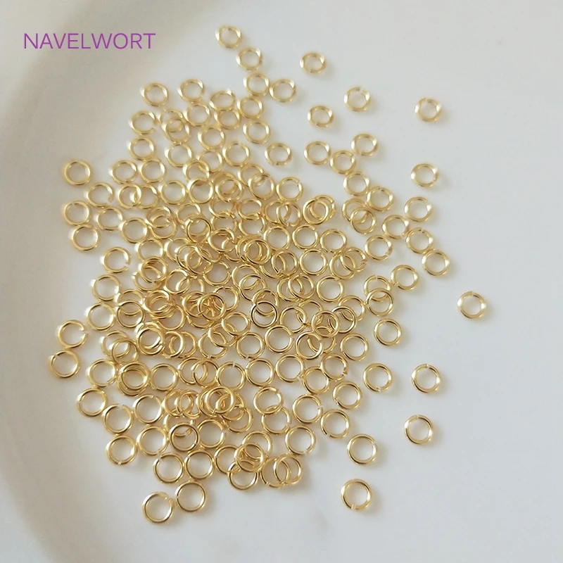 Anel de salto aberto banhado a ouro 14k/18k, vários tamanhos, anéis de conexão para fazer jóias, anéis divididos de latão, acessórios de joias