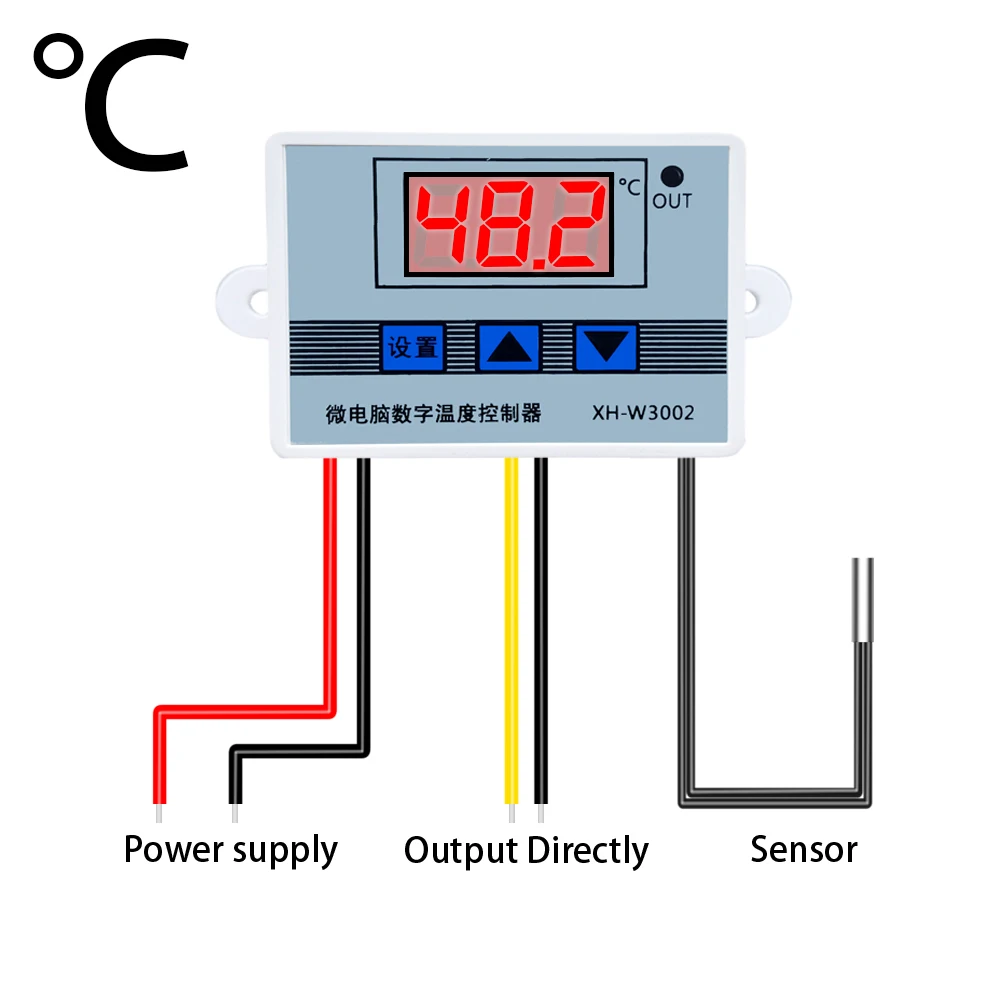 W3002 Điều Khiển Kỹ Thuật Số Nhiệt Độ Máy Vi Tính Bình Giữ Nhiệt Chuyển Đổi Nhiệt Kế Mới Thermoregulator 12/24/220V
