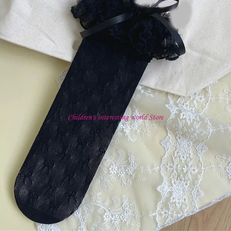 Kaus renda anak -anak musim panas tipis kaus tabung gaya Korea gadis manis bayi kecil kaus solid 425f