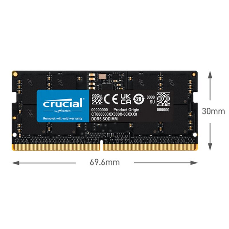 Nina ial-Mémoire RAM pour ordinateur portable, 32 Go, 16 Go, DDR5, 4800MHz, 5600MHz, 1.1V