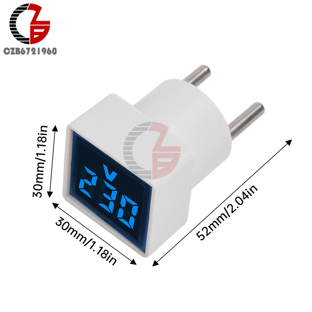 Квадратный вольтметр, 50-500 В переменного тока, цифровой тестер напряжения, монитор с вилкой Стандарта ЕС, дисплей, вольтметр, индикатор, электронные инструменты