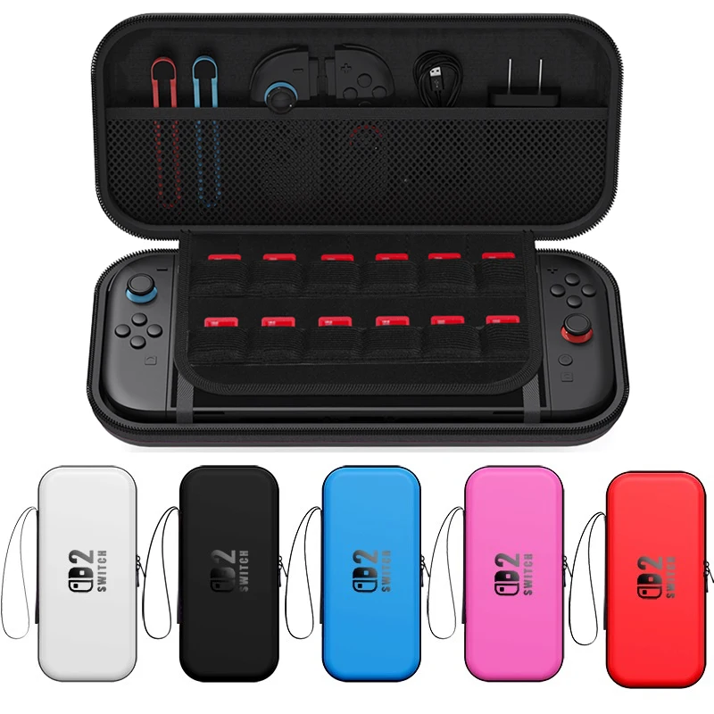 Para Switch 2 (2025) Estuche de transporte dedicado, bolsa de almacenamiento de viaje portátil de carcasa dura protectora, puede contener 12 cartuchos de juego
