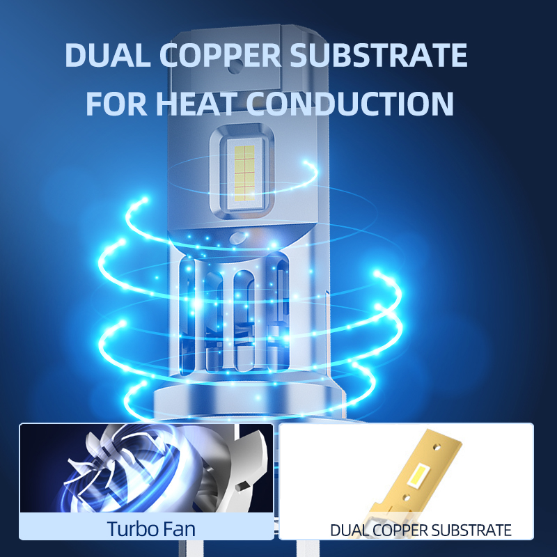 2 stuks LED-autokoplampen 1:1 maat LED H7 Plug en Play autokoplampen 60 W 60000LM 6500 K voor autolichten