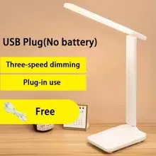 Interruptor de toque led branco dobrável lâmpada de mesa quarto cabeceira estudo leitura cuidados com os olhos noite lâmpada usb plug-in regulável lâmpada de mesa branca