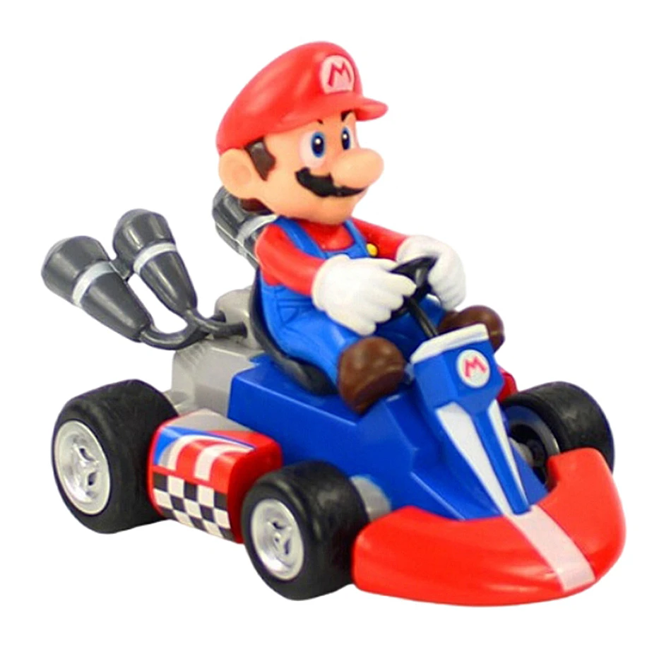 Super Mario ดึงกลับรถสีเขียว Yoshi Donkey Kong Bowser Luigi คางคกเจ้าหญิงพีช Action Figure ของเล่นอะนิเมะเกมตุ๊กตาเด็กของขวัญ