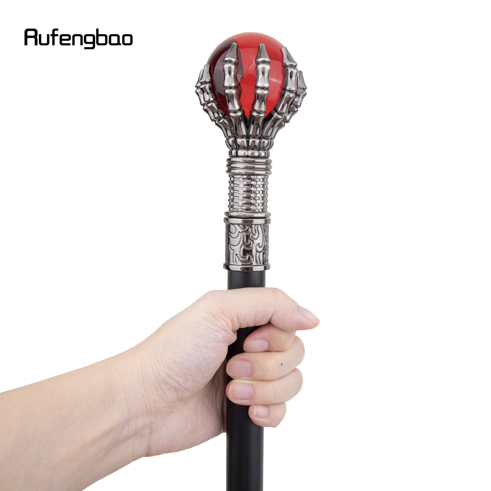 ลูกบอลแก้วสีแดง Steampunk Walking Cane แฟชั่นตกแต่งเดิน Stick สุภาพบุรุษหรูหรา Crosier KNOB Walking Stick 93 ซม