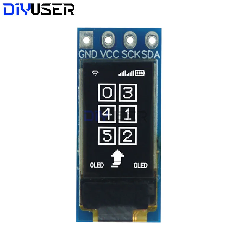 DIYUSER pantalla LCD OLED de 0,5 pulgadas blanco CH1115 pantalla pequeña 48*88 módulo de luz blanca pantalla vertical IIC