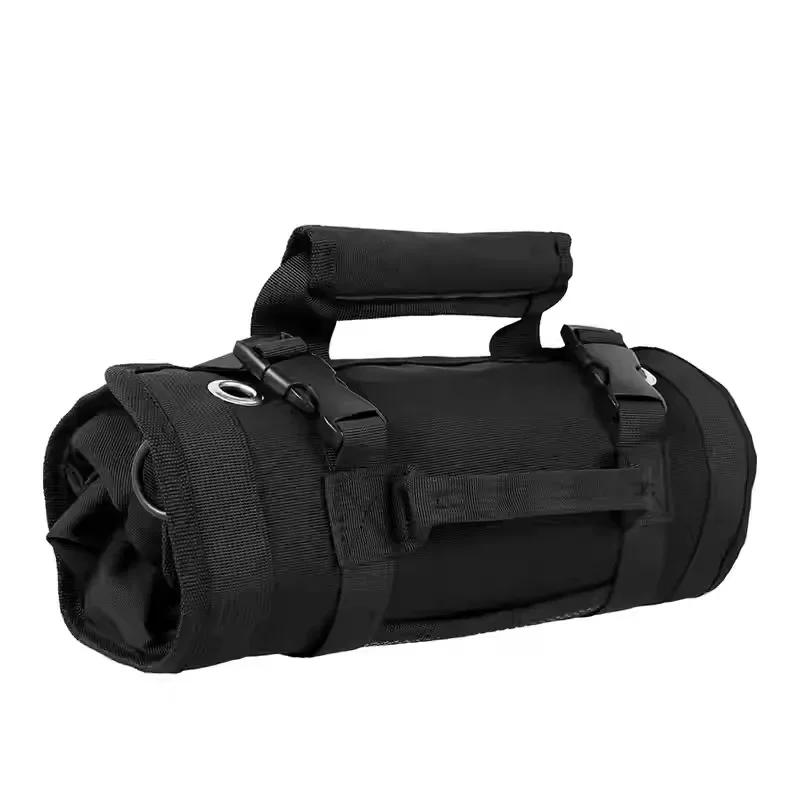 AIRAJ 18 inch Roll-Up Tool Bag - Oxford Fabric Multi-Tool Organizer ，4 fixed large pockets and 2 detachable small pockets