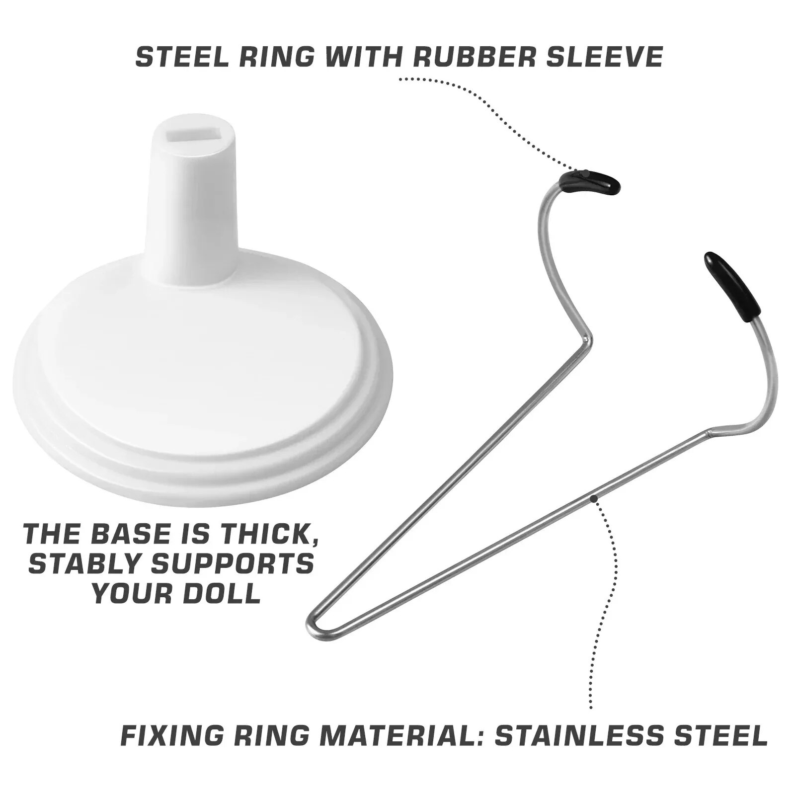 ベアドール用のプラスチック製ディスプレイスタンド,人形用の調整可能なサポート,15〜60cm, 2個