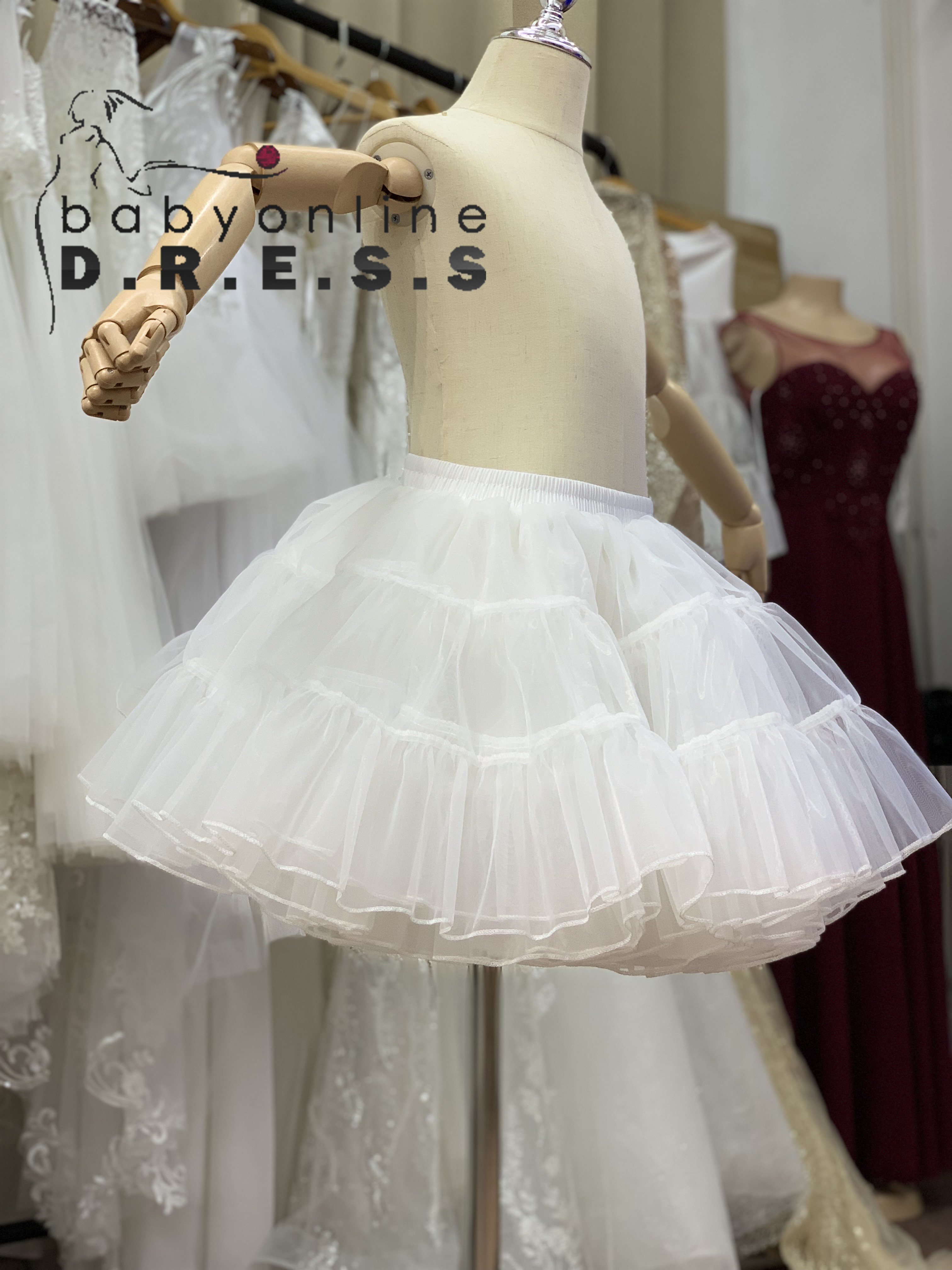 BABYONLINE Mutil Rock Undertutu Rousing Annie Petticoat Weiß/Elfenbein/Schwarz TÜLL TUTU – ERWACHSENE STANDARD/PLUS