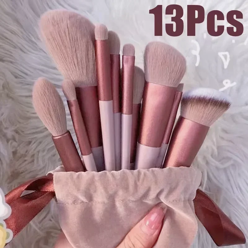 13-delige kleurrijke make-upborstelset Oogschaduw Foundation Make-upborstels voor dames Oogschaduw Blush Schoonheid Zachte make-uptoolkit