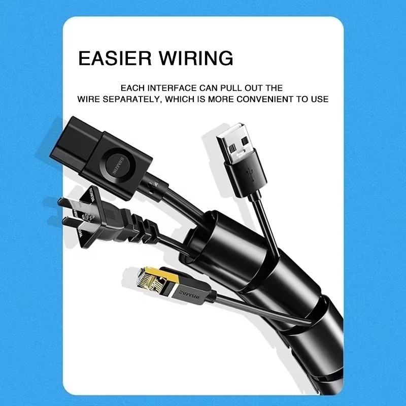 2M 16/10mm Flexibele Spiraalkabel Draadbeschermer Kabelorganisator Computer Snoerbeschermende Buisclip Organizer Management Tools
