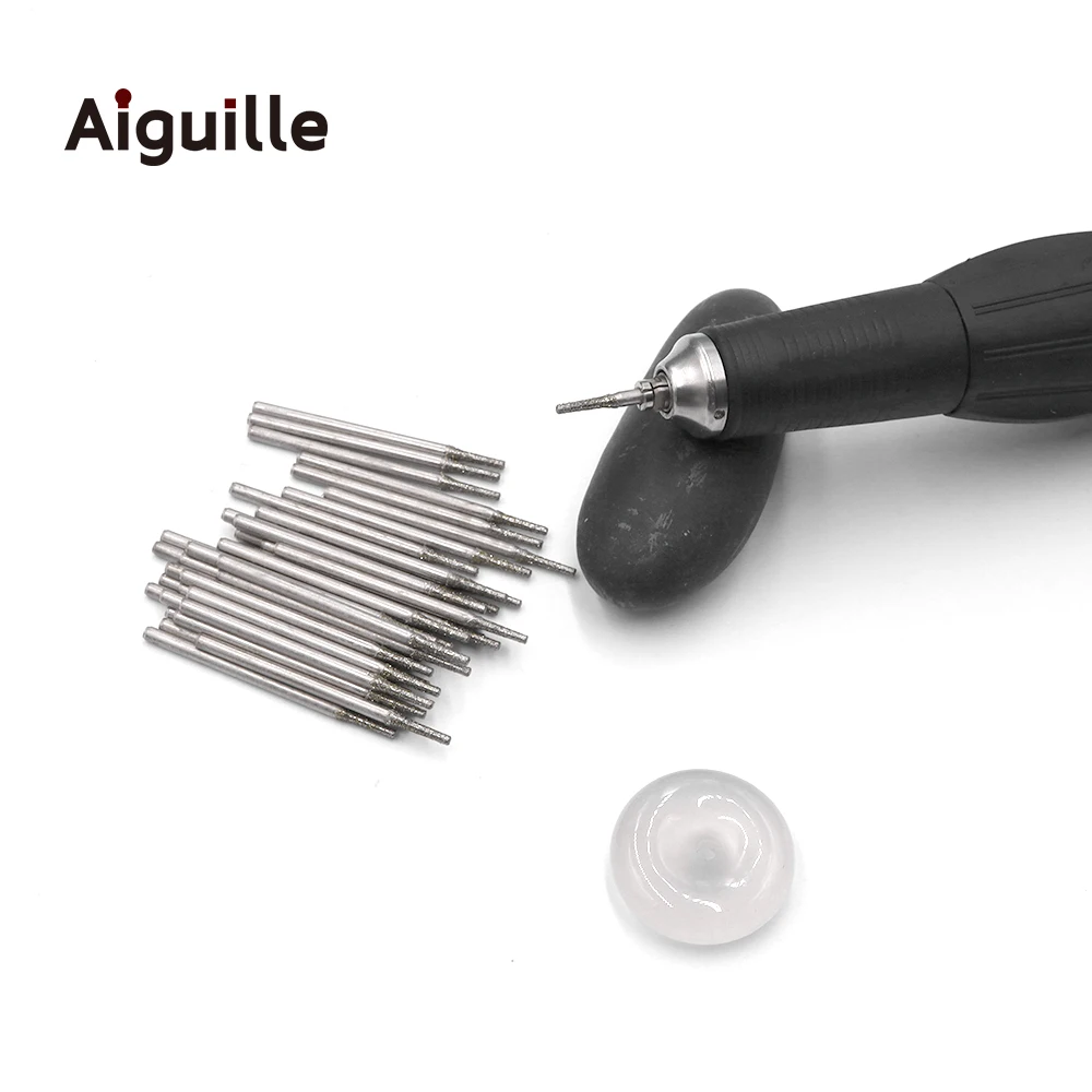 100 Cái/bộ Kim Cương Xay Điểm Kim Cương Khoan Bit Khoan Bits 0.8Mm-2.5Mm Đá Ngọc Bích Xay Burr