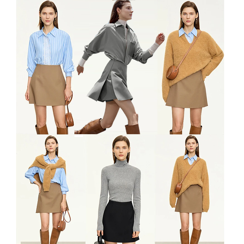 AMII Minimalism Casual Shorts Skirts Women High Rase 2024 Autumn New Fashion Commuter Lady Straight Blazer A-Line Skirt 12343035
