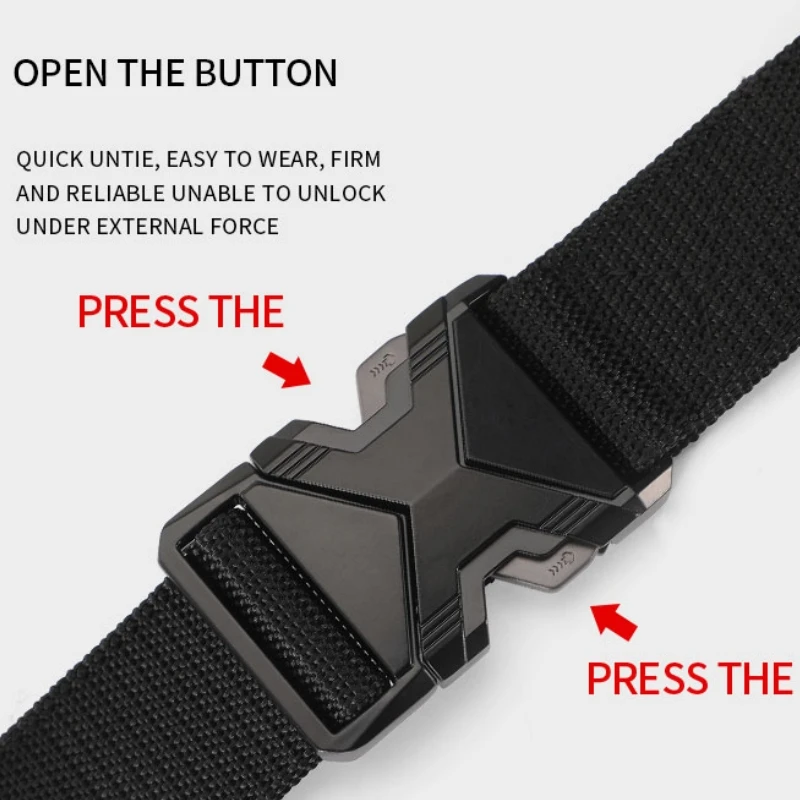 ใหม่ QUICK RELEASE Pluggable BUCKLE เข็มขัดกีฬาเข็มขัดผู้ชายระบายอากาศสําหรับชายกางเกงเข็มขัด