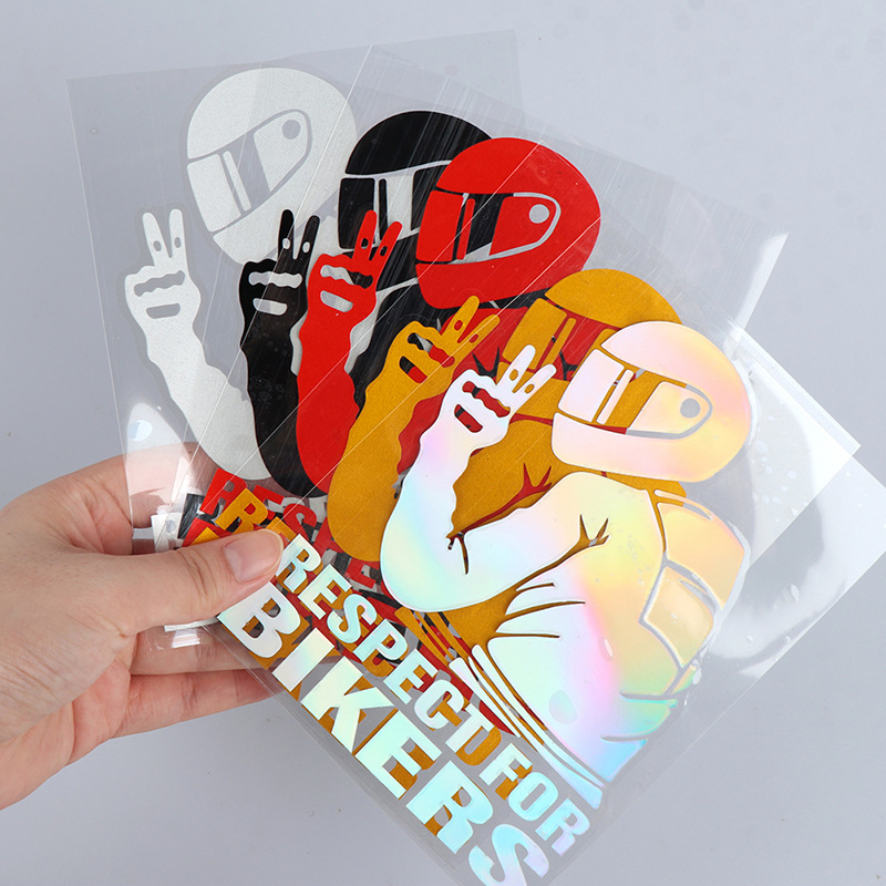 RESPECT for BIKERS Adesivo de carro de motocicleta, adesivos refletivos 3D removíveis, decalques para janela de automóvel, capacete de corrida corporal
