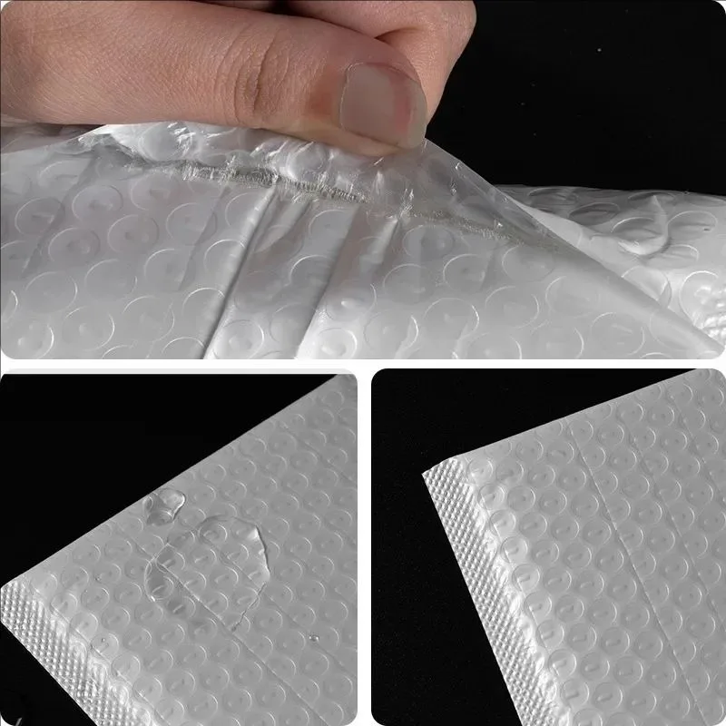 50/10Pcs ฟองซองโฟมสีขาวจัดส่งกระเป๋า POLY Bubble Mailers Pad Self Seal บรรจุกระเป๋าสําหรับนิตยสาร 11 ซม.15 ซม.23 ซม.
