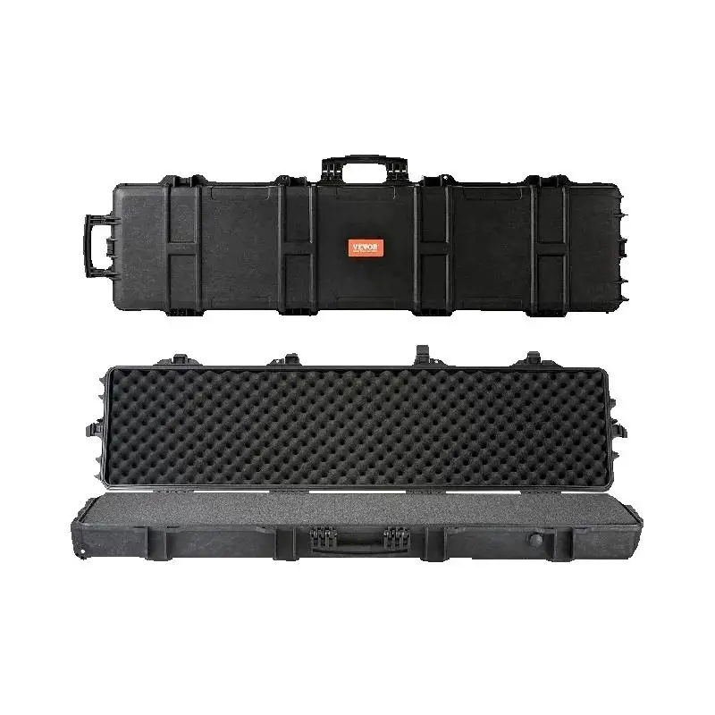 SucceBuy Rifle Hard Case Tragbarer langer Waffen-Aufbewahrungskoffer mit 2 Rollen, stoßfeste und wasserdichte Airsoft-Gewehr-Schutzhülle