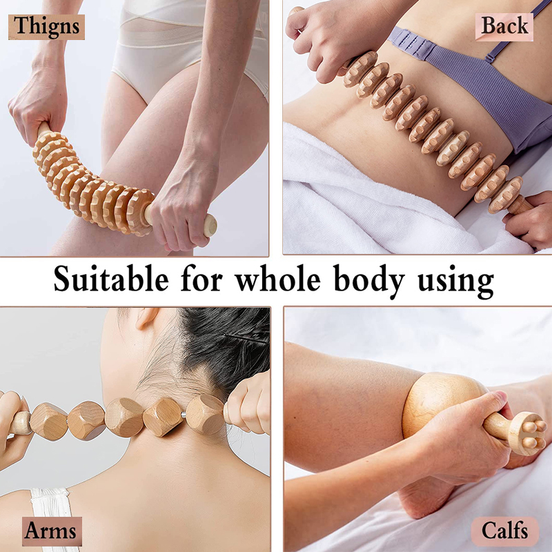 Herramientas de masaje terapéutico de madera para dar forma al cuerpo, drenaje linfático anticelulítico, masaje profesional de madera para esculpir la cintura